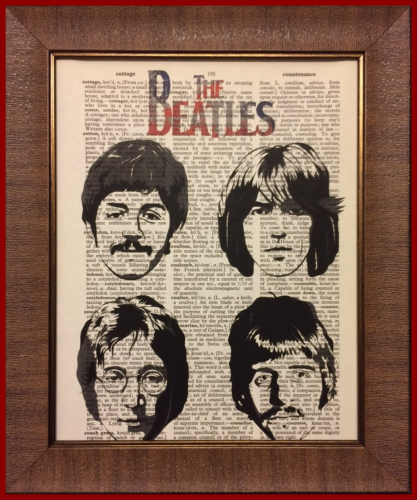 Beatles Singers Music Dictionary Book Page Artwork Print Picture Poster Home Off