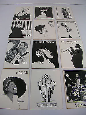 Vintage Lot 12 Ramsess Jazz Artist Prints Cards Post Cards Black White Art Decor