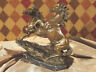 * Real Bronze Metal Statue Equestrian Two Wild Male Mustang Horses Sculpture