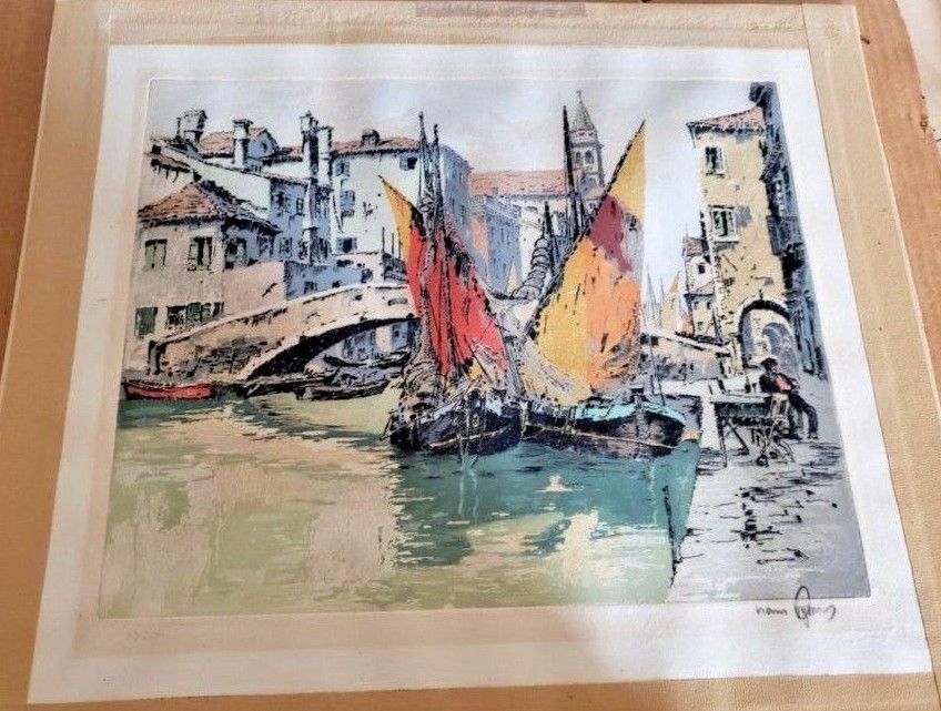 Hans Figura - Canal in Venice Etching - 63/200