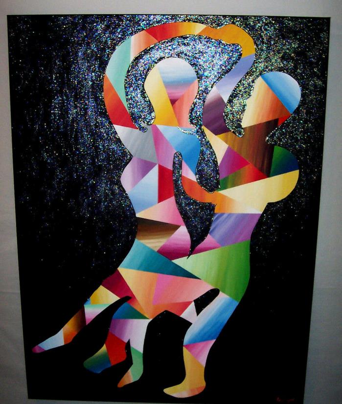 Bodies In Dance Space Time Painting Portrait Original Modern Contemporary ART