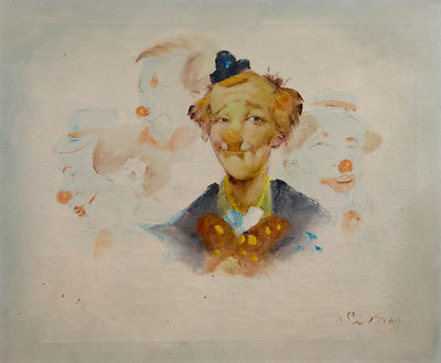 Simon - Contemporary Watercolour, Portrait of a Clown