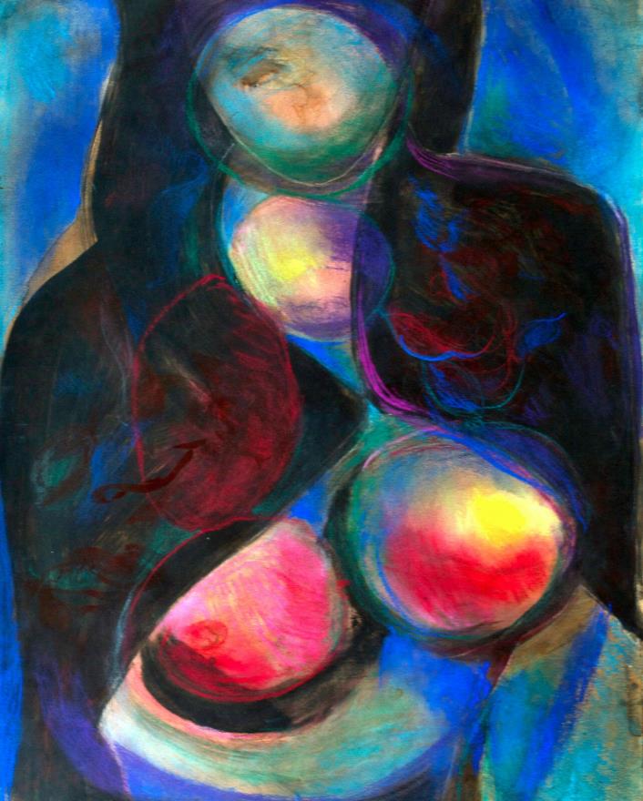 Original Abstract of Woman by Tomás Oliva Sr. Cuban Artist –P17