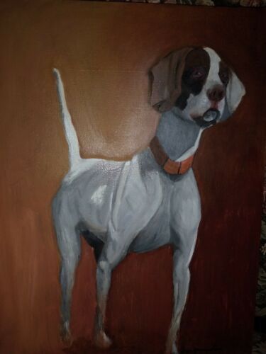 OIL PAINTING ON CANVAS,BREEZE, GREAT ENGLISH POINTER