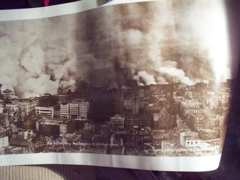 1906, SAN FRANCISCO, EARTHQUAKE & FIRE, PANORAMIC PHOTO, R.T. WATERS