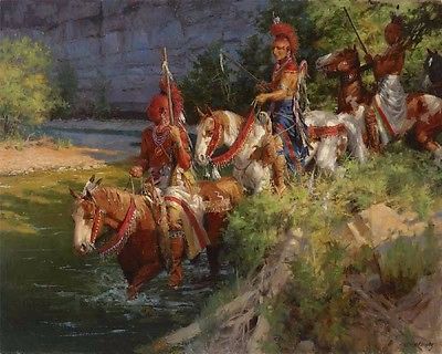 Andy Thomas  Osage Patrol Crossing Elk River  Canvas Limited Edition With COA