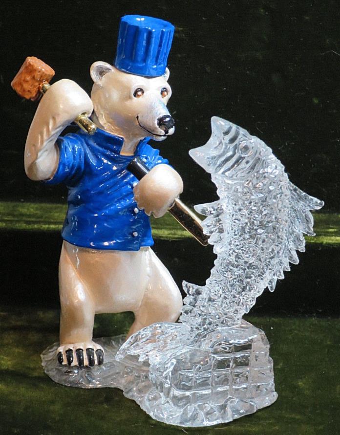 Bear-Chef Ice Carving Sculpture / Figurine By Ron Lee. Signed. Very Unusual.