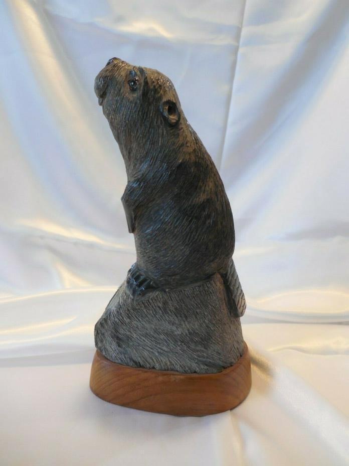 Barry Stein Environmental Creations early work carved horn Beaver figurine