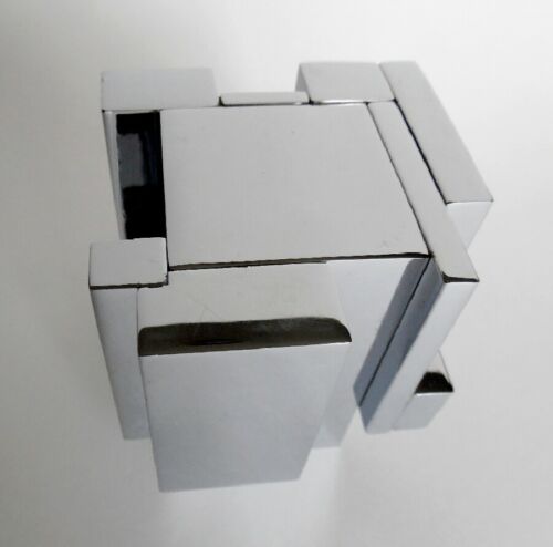 1979 William Bill Tarr NYC Artist Abstract Modernist Chrome Cube Sculpture MCM