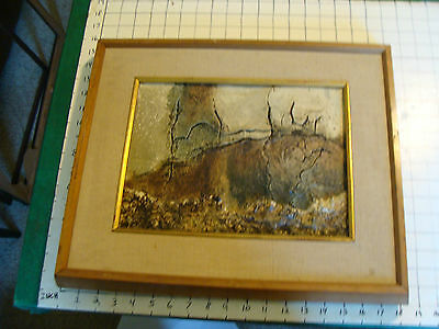vintage Original Framed POTTERY Painting: by GERALD HARDY-- EARTH