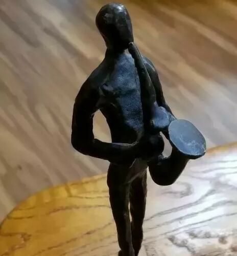 Bronze Metal Saxophone Player Figurine Statue Sculpture (8