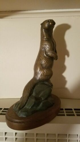 Gerald Balciar, scarce River Otter, Bronze Sculpture 1984 Limited Edition #21/25