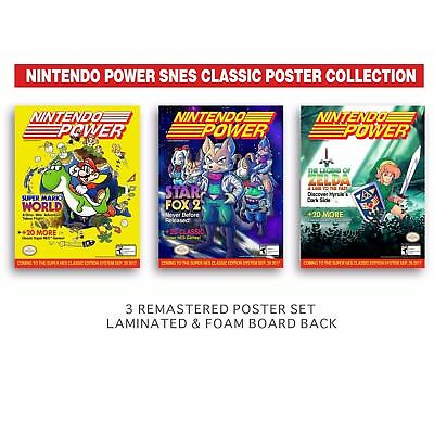 Super Mario Bros, Nintendo Power Posters (3) 7x9.5in PAXWest Laminated/FoamBoard