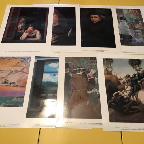 Lot of 8 art prints Rembrandt Raphael Botticelli and others