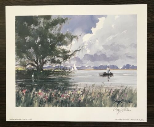 LOW COUNTRY COVE Watercolor by Ray Ellis (Print, Lithograph, SIGNED, 1993)