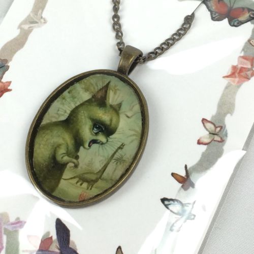 Mab Graves Limited Edition Dinokitty Cameo Necklace