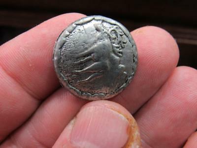 Rare Old Moose Pewter Button or Silver Color  (19B1)