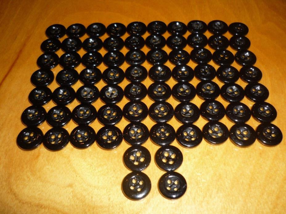 LOT 74 TYPICAL SMALL CHINA BUTTONS BY F.B.MADE IN FRANCE - BLACK- 3/8