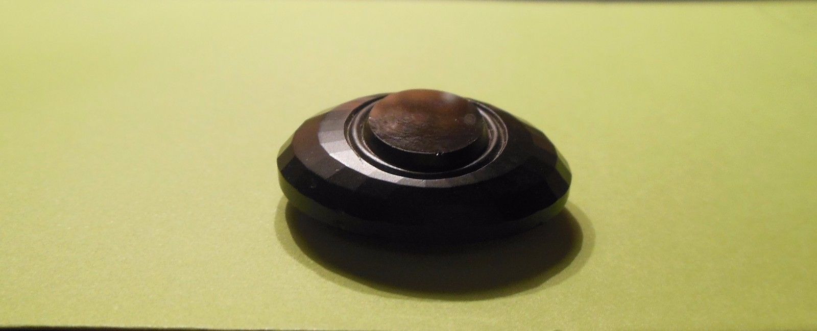 Art Deco Vintage Large Black Glass Button 1 1/4