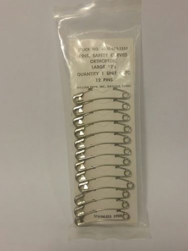 VINTAGE SAFETY PINS  CURVED / ORTHOPEDIC 36 pins per pk