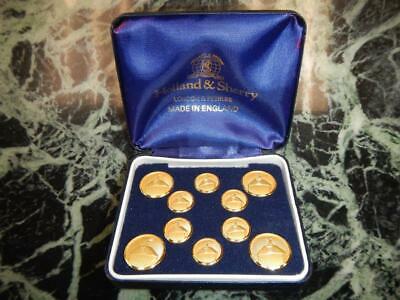 Gold Holland & Sherry Rolls Royce Spirit of Ecstacy Flying Lady Blazer Buttons