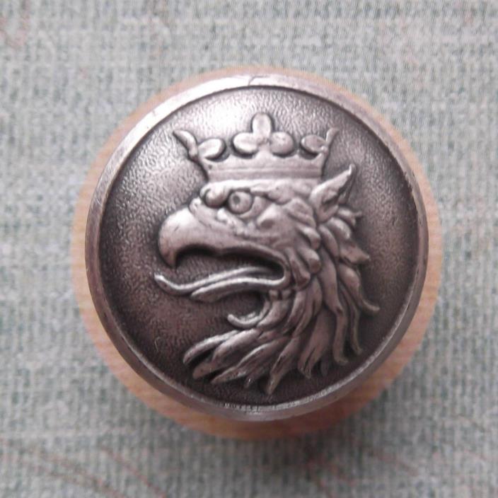 Swedish Provincial Arms Button Skane Sporrong silver plate 7/8