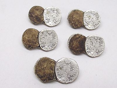 Vintage Faux Germany Bavaria Foreign Coin Antler Button Set Lot of 5 ST Metal
