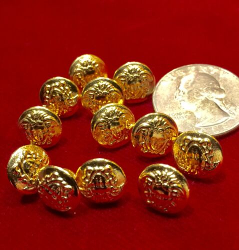 One (1) Versace Medusa Head Gold Tone Metal Button .436” (11.08 mm)