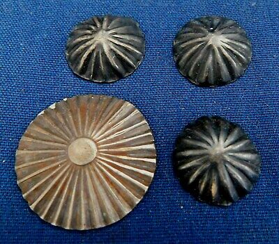 NATIVE AMERICAN STERLING Stamped Domed HANDMADE Vintage 4 BUTTONS