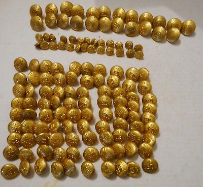 LOT OF 125 USED CITY OF ST LOUIS FIRE DEPARTMENT  BRASS COAT BUTTONS
