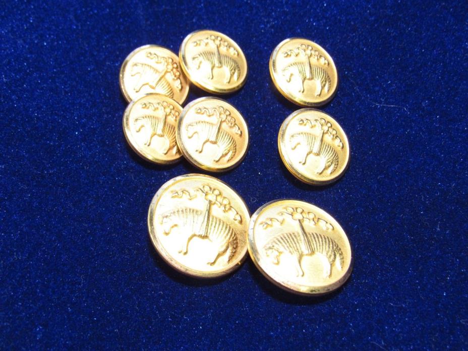 8 BROOKS BROTHERS GOLDEN FLEECE REPLACEMENT BLAZER BUTTONS CHEST CUFF GOLD TONE