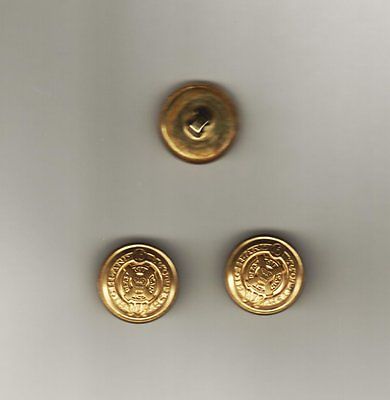 3 Vintage - Bright gold tone METAL buttons - dome - 3/4