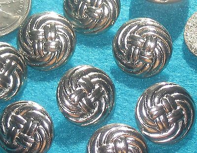 Fancy Weighty SILVER Metal Set Vintage New Buttons 11/16