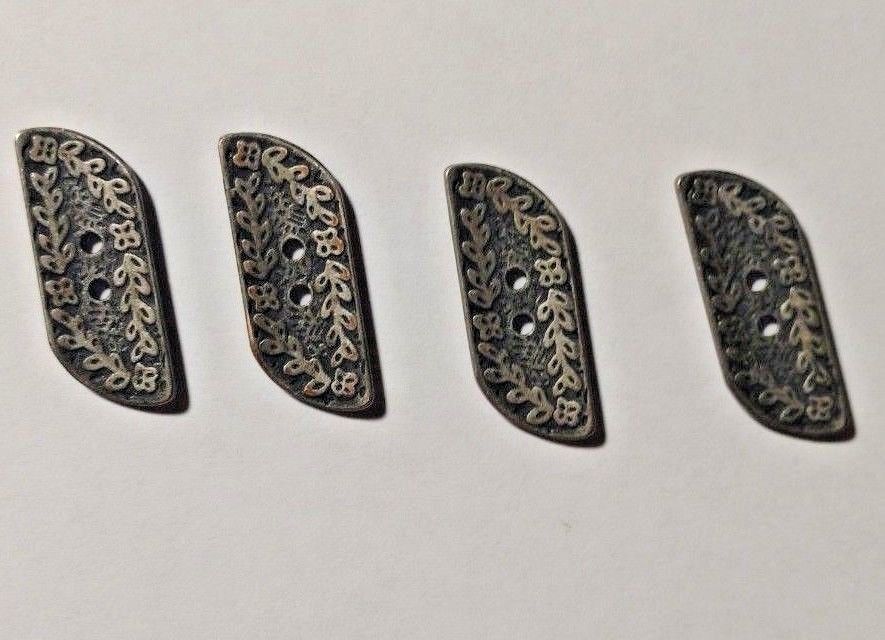 Interesting Set Of (4) Metal Buttons 2 holes