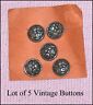 Lot of 5 Vintage Metal Buttons