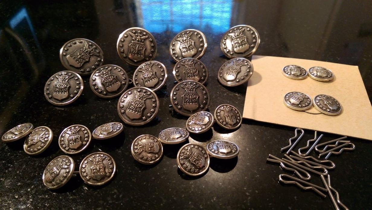 Military Silver Dress Buttons and Links