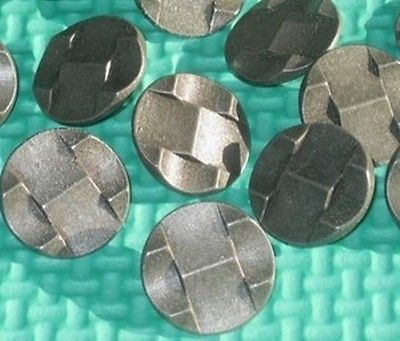 NEAT Set 12 Vintage new Raw PEWTER Metal Buttons 11/16