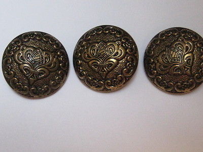 Vintage Set 3 Antiqued Gold Metal 1