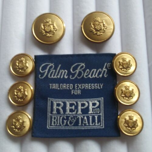 Palm Beach Gold Blazer Buttons Suit Sport Coat Jacket Crown Shield