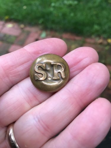 Vintage Brass Military ? Button. S.R Stamped