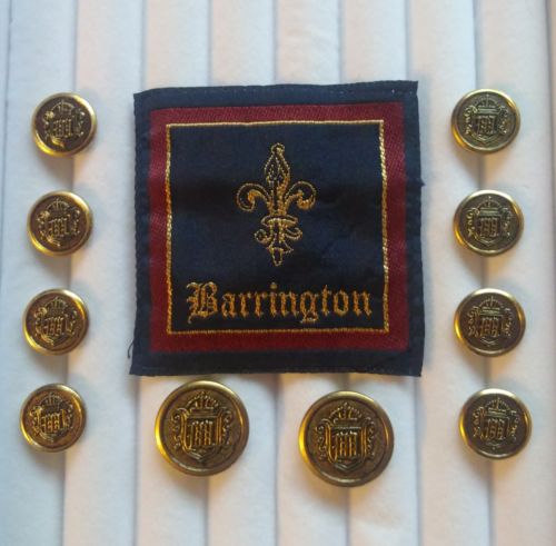 Barrington Bronze Blazer Buttons Suit Sport Coat Jacket Shield Crown
