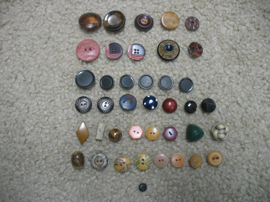 Box of vintage assorted celluloid buttons from Grandmothers' collection.