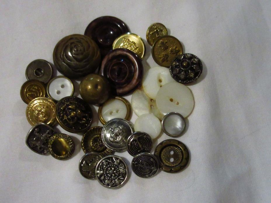 Vintage metal, MOP and Other Buttons (B)