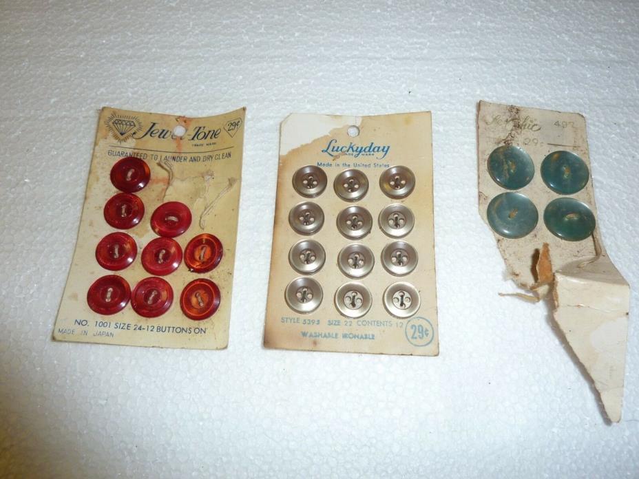 Vintage lot of buttons on cards