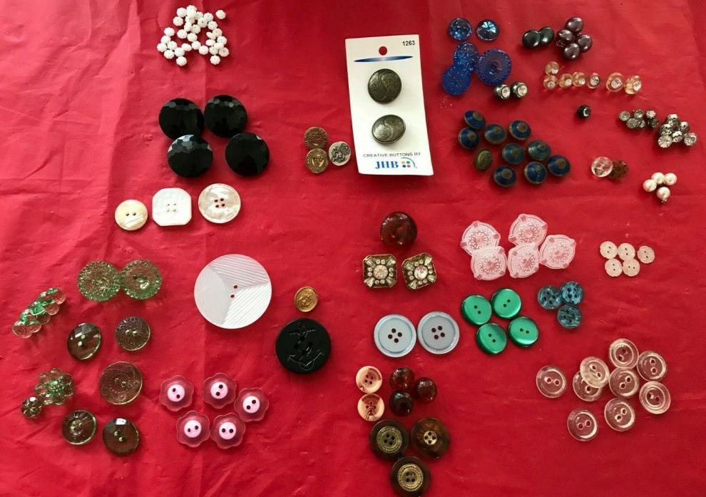 Vintage Mixed Button LOT Variety of Colors & Styles Sew Crafts
