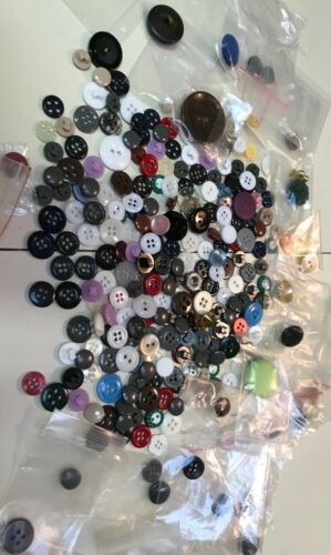 Mixed Lot Vintage Buttons Asdorted Colors Sizes And Shapes