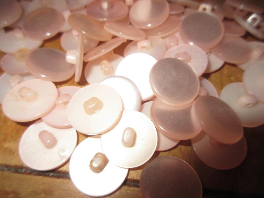 vintage buttons light pink   300 buttons lot shank 3/4 inch plastic