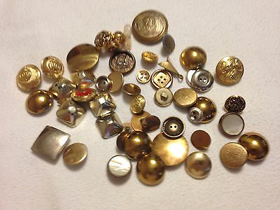 Small Lot of about 50 Metal Buttons Some vintage