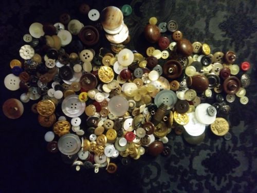 Nice Mixed Lot of over 300 Vintage Buttons Military and More All sizes
