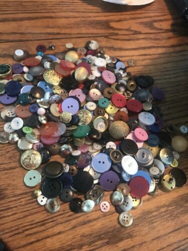 Lot Of Old Vintage & New Buttons -All Types & Sizes. 400 Plus Buttons